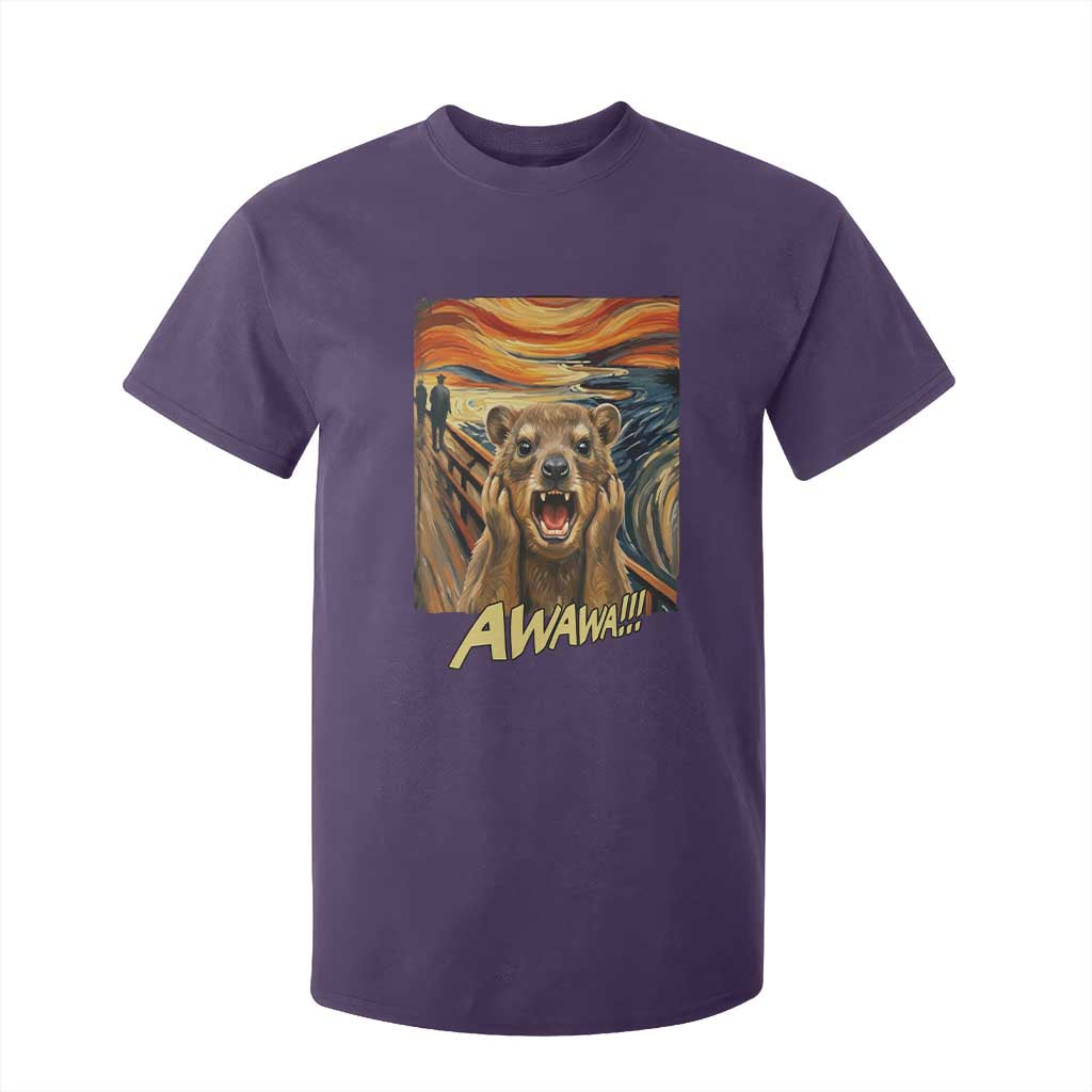 Funny Awawa Hyrax T Shirt For Kid The Scream Art Oddly Specific Meme Animal TS11 Purple Print Your Wear
