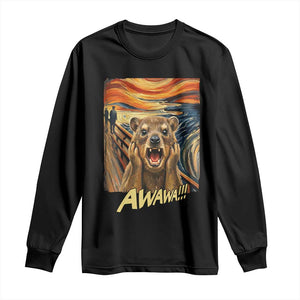 Funny Awawa Hyrax Long Sleeve Shirt The Scream Art Oddly Specific Meme Animal TS11 Black Print Your Wear