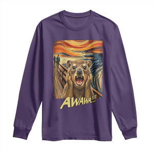 Funny Awawa Hyrax Long Sleeve Shirt The Scream Art Oddly Specific Meme Animal TS11 Purple Print Your Wear