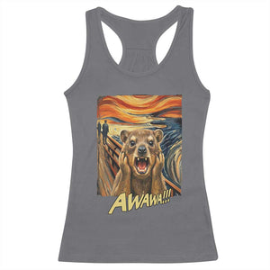 Funny Awawa Hyrax Racerback Tank Top The Scream Art Oddly Specific Meme Animal TS11 Charcoal Print Your Wear