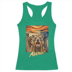 Funny Awawa Hyrax Racerback Tank Top The Scream Art Oddly Specific Meme Animal TS11 Irish Green Print Your Wear