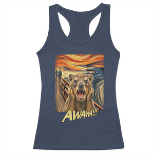 Funny Awawa Hyrax Racerback Tank Top The Scream Art Oddly Specific Meme Animal TS11 Navy Print Your Wear