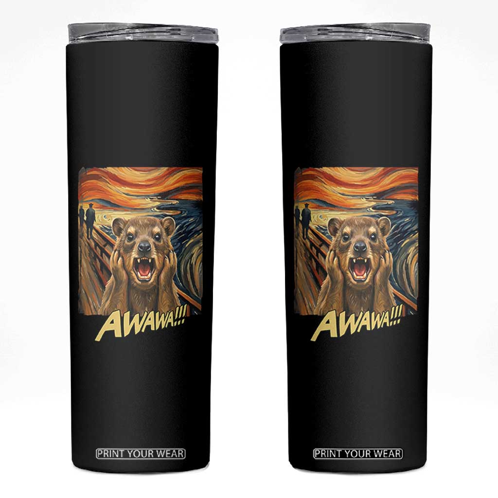 Funny Awawa Hyrax Skinny Tumbler The Scream Art Oddly Specific Meme Animal TS11 Black Print Your Wear