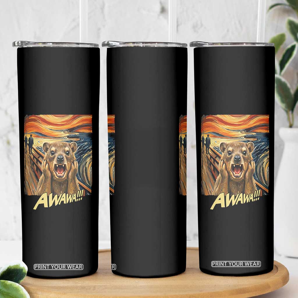 Funny Awawa Hyrax Skinny Tumbler The Scream Art Oddly Specific Meme Animal TS11 Print Your Wear