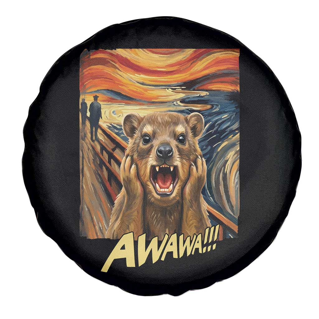 Funny Awawa Hyrax Spare Tire Cover The Scream Art Oddly Specific Meme Animal TS11 Print Your Wear
