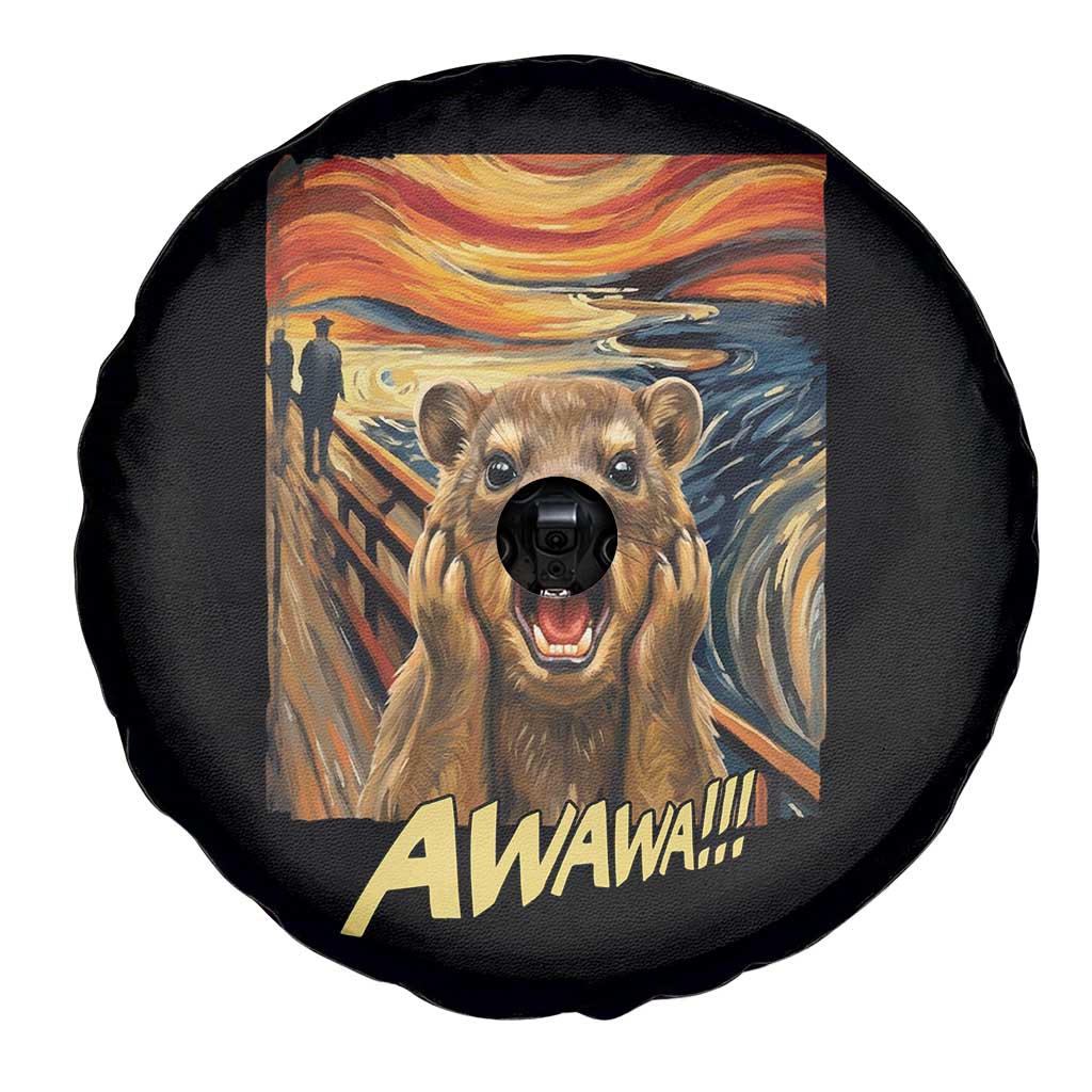 Funny Awawa Hyrax Spare Tire Cover The Scream Art Oddly Specific Meme Animal TS11 Print Your Wear