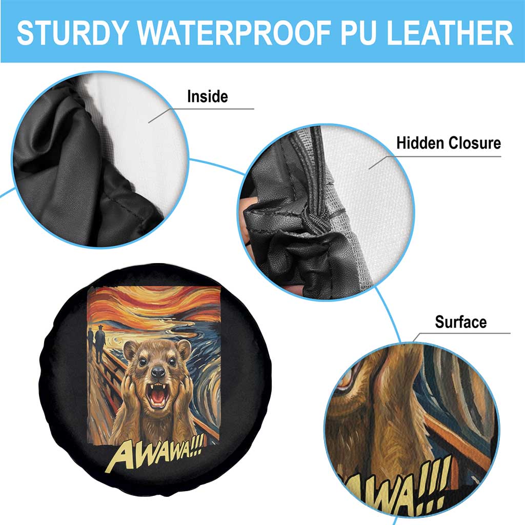 Funny Awawa Hyrax Spare Tire Cover The Scream Art Oddly Specific Meme Animal TS11 Print Your Wear