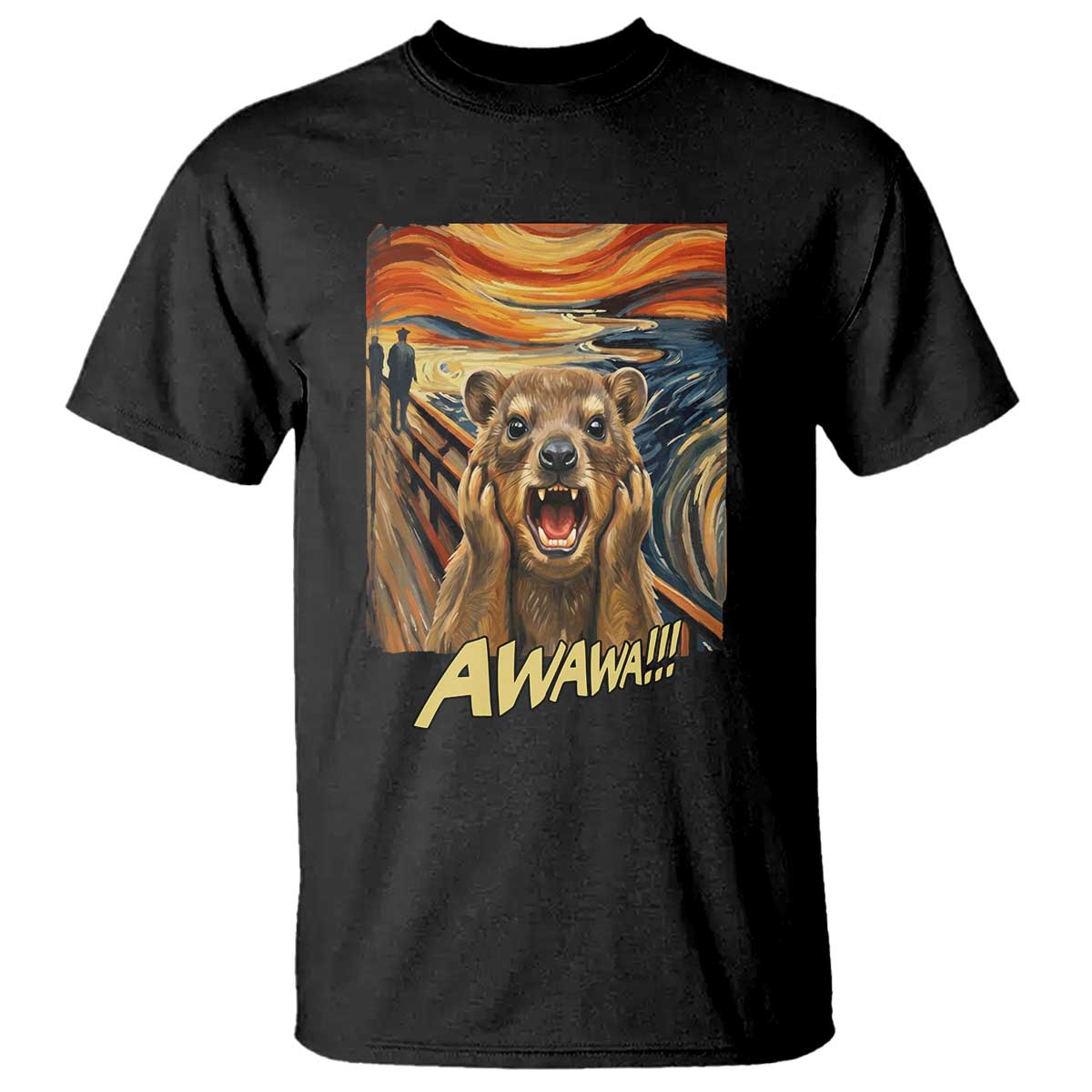 Funny Awawa Hyrax T Shirt The Scream Art Oddly Specific Meme Animal TS11 Black Print Your Wear