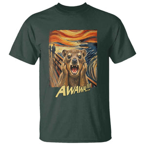 Funny Awawa Hyrax T Shirt The Scream Art Oddly Specific Meme Animal TS11 Dark Forest Green Print Your Wear