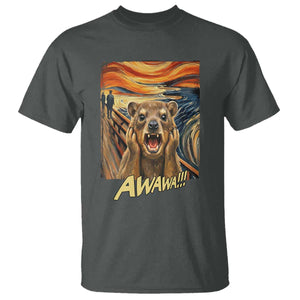 Funny Awawa Hyrax T Shirt The Scream Art Oddly Specific Meme Animal TS11 Dark Heather Print Your Wear
