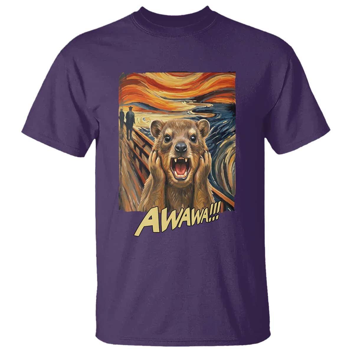 Funny Awawa Hyrax T Shirt The Scream Art Oddly Specific Meme Animal TS11 Purple Print Your Wear