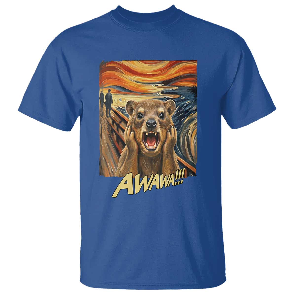 Funny Awawa Hyrax T Shirt The Scream Art Oddly Specific Meme Animal TS11 Royal Blue Print Your Wear