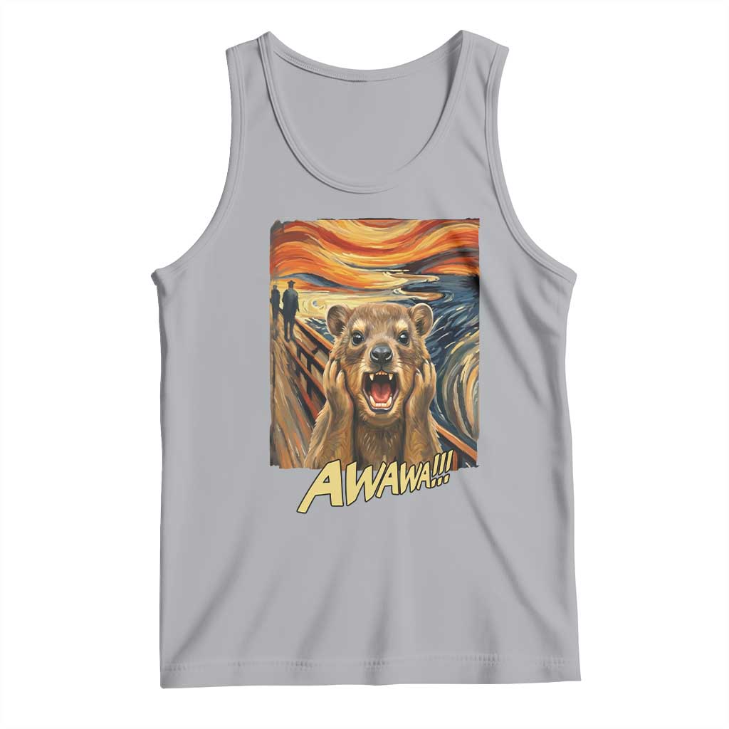 Funny Awawa Hyrax Tank Top The Scream Art Oddly Specific Meme Animal TS11 Athletic Heather Print Your Wear