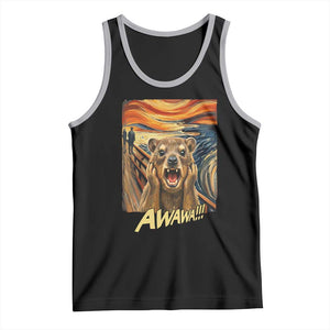 Funny Awawa Hyrax Tank Top The Scream Art Oddly Specific Meme Animal TS11 Black Athletic Heather Print Your Wear