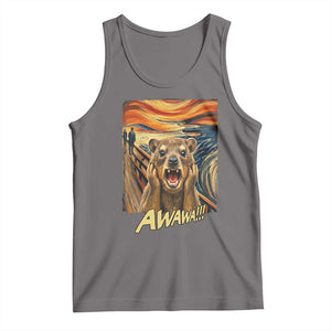 Funny Awawa Hyrax Tank Top The Scream Art Oddly Specific Meme Animal TS11 Deep Heather Print Your Wear