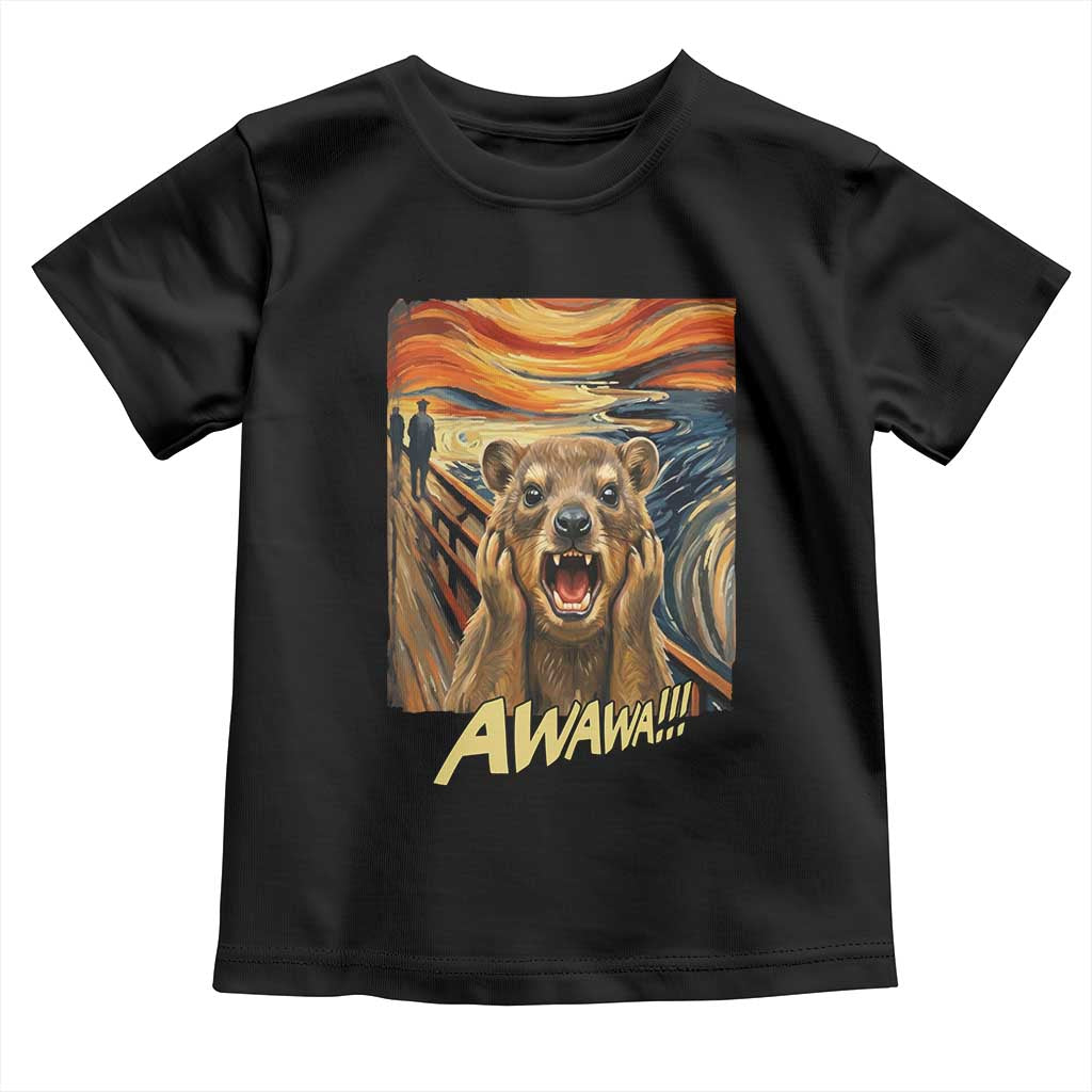 Funny Awawa Hyrax Toddler T Shirt The Scream Art Oddly Specific Meme Animal TS11 Black Print Your Wear