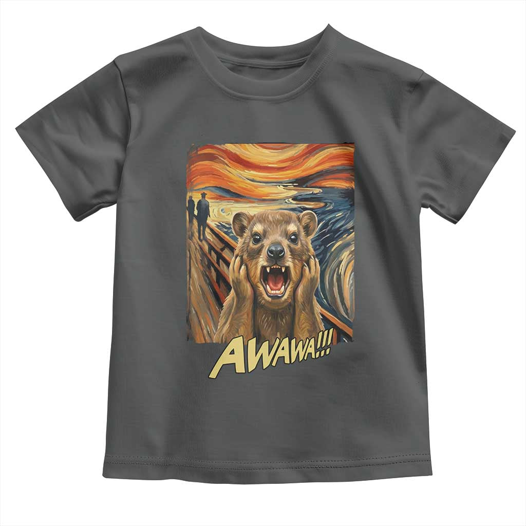 Funny Awawa Hyrax Toddler T Shirt The Scream Art Oddly Specific Meme Animal TS11 Dark Heather Print Your Wear