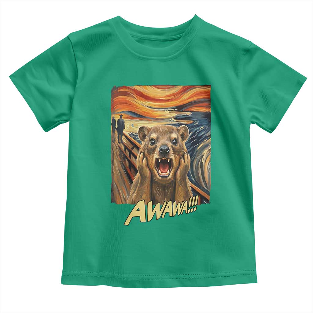Funny Awawa Hyrax Toddler T Shirt The Scream Art Oddly Specific Meme Animal TS11 Irish Green Print Your Wear