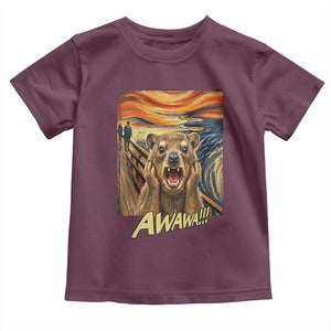 Funny Awawa Hyrax Toddler T Shirt The Scream Art Oddly Specific Meme Animal TS11 Maroon Print Your Wear