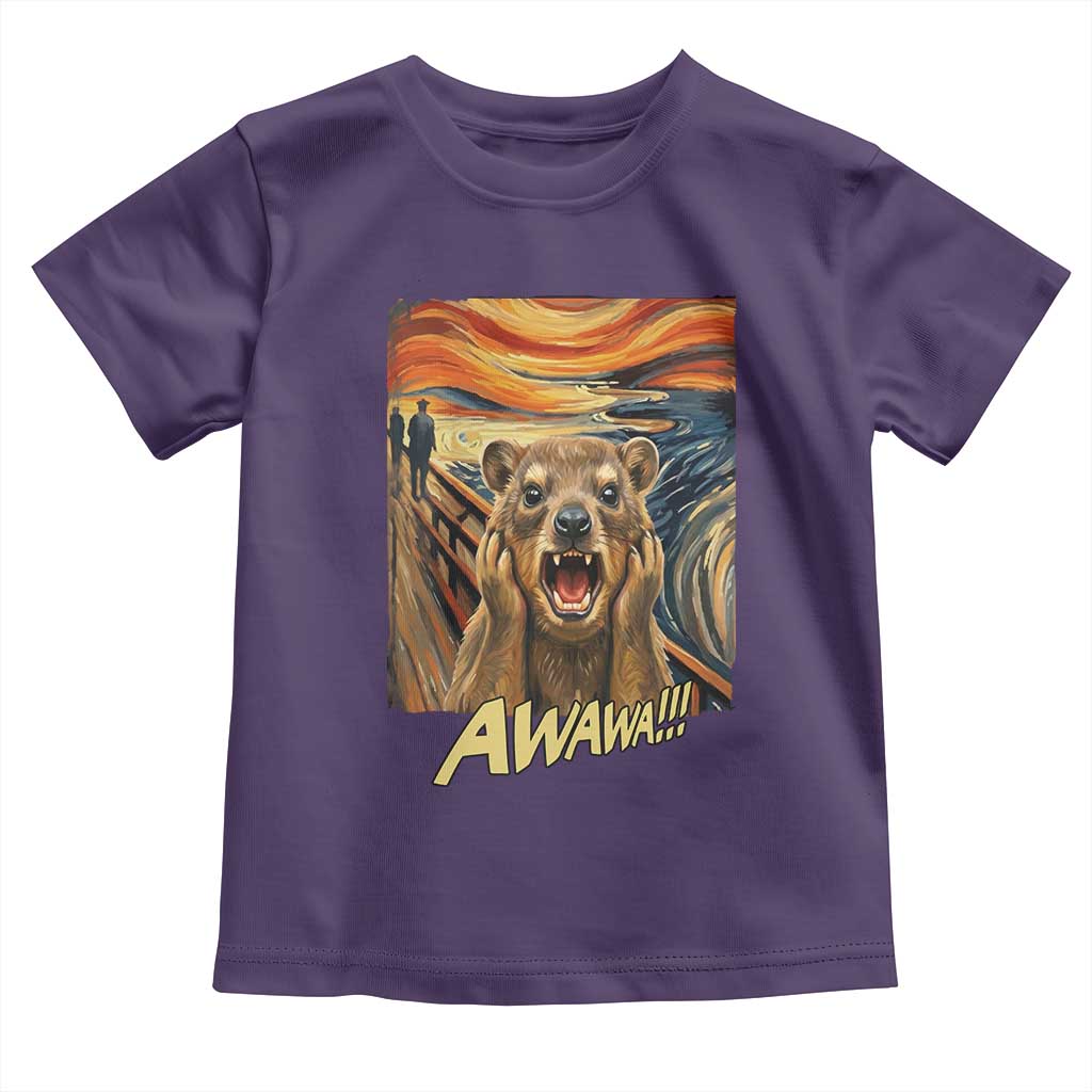 Funny Awawa Hyrax Toddler T Shirt The Scream Art Oddly Specific Meme Animal TS11 Purple Print Your Wear