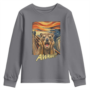 Funny Awawa Hyrax Youth Sweatshirt The Scream Art Oddly Specific Meme Animal TS11 Charcoal Print Your Wear