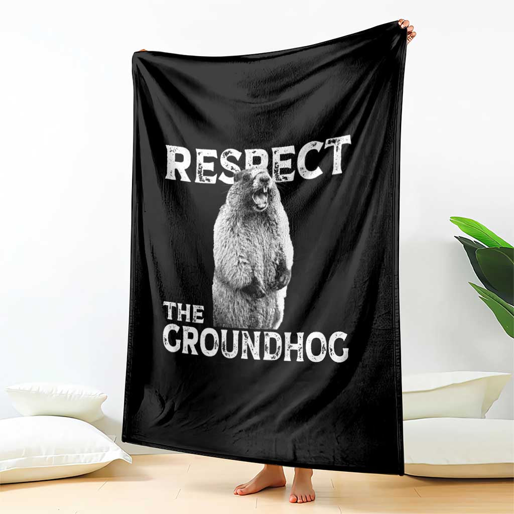 Funny Respect The Groundhog Throw Blanket Screaming Woodchuck Meme Groundhog Day TS11 Print Your Wear