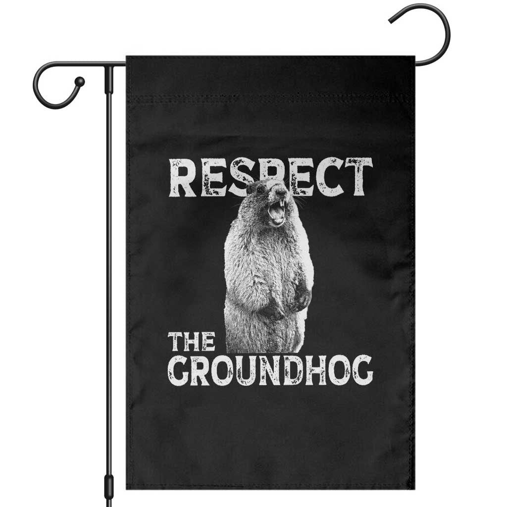 Funny Respect The Groundhog Garden Flag Screaming Woodchuck Meme Groundhog Day TS11 Black Print Your Wear