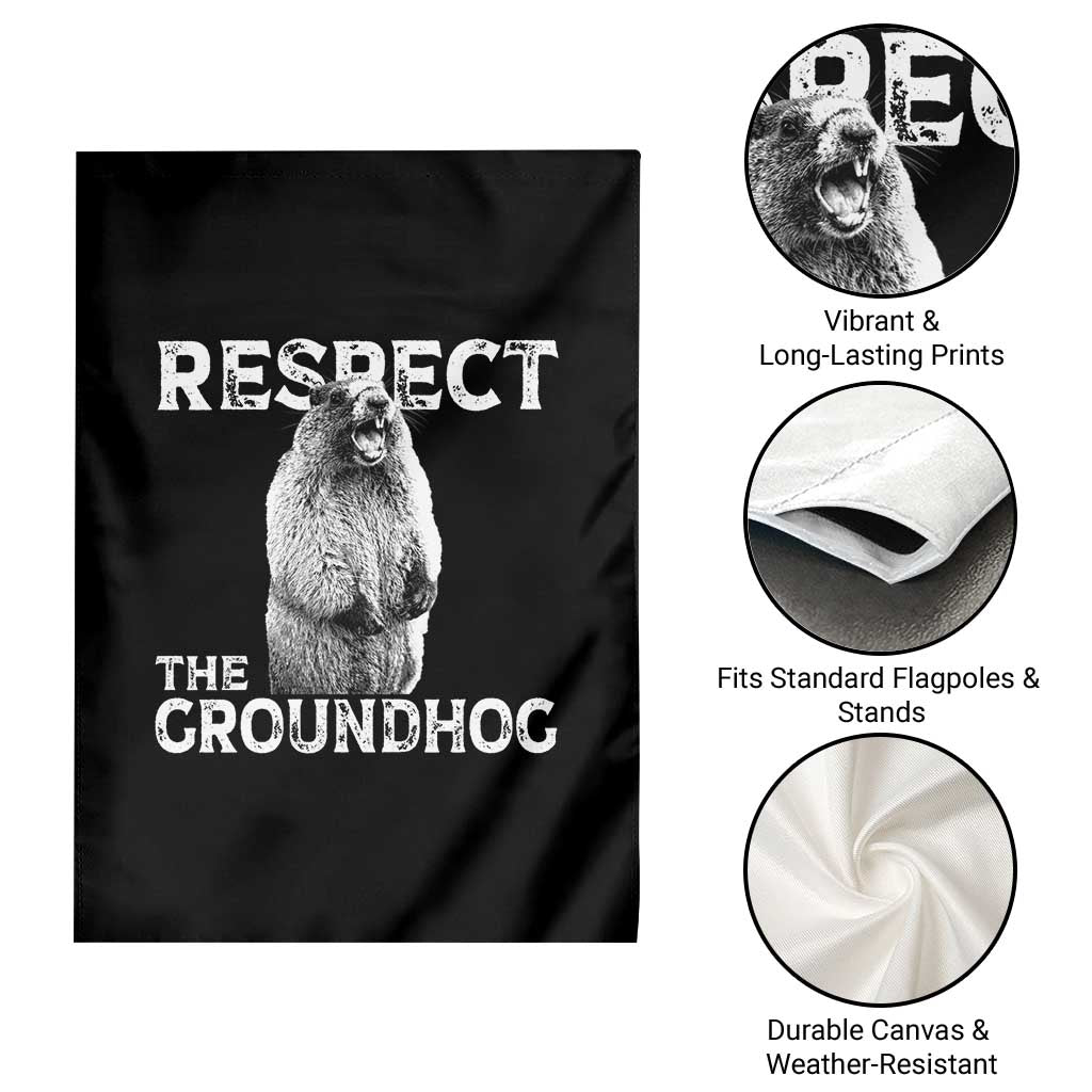 Funny Respect The Groundhog Garden Flag Screaming Woodchuck Meme Groundhog Day TS11 Print Your Wear