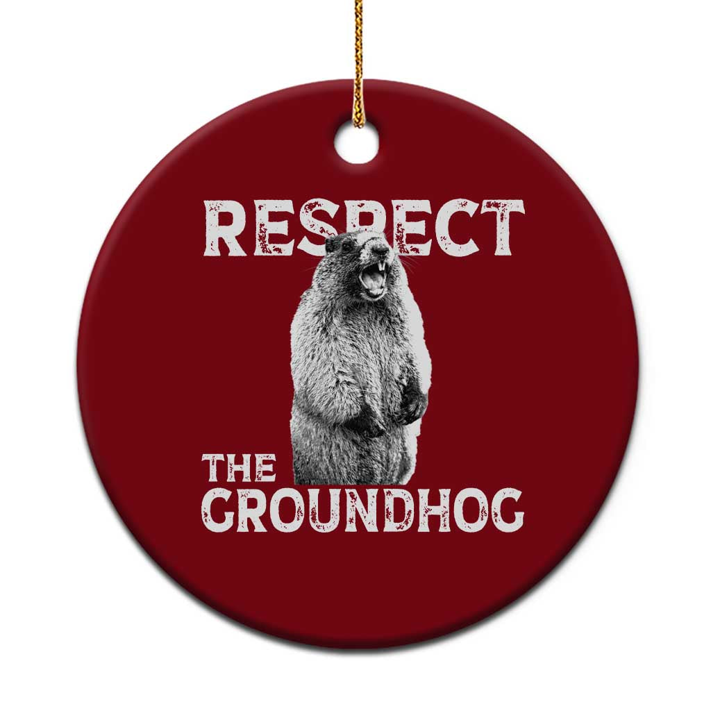 Funny Respect The Groundhog Ceramic Ornament Screaming Woodchuck Meme Groundhog Day TS11 1pc Red Print Your Wear