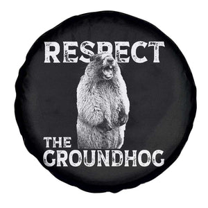 Funny Respect The Groundhog Spare Tire Cover Screaming Woodchuck Meme Groundhog Day TS11 Print Your Wear