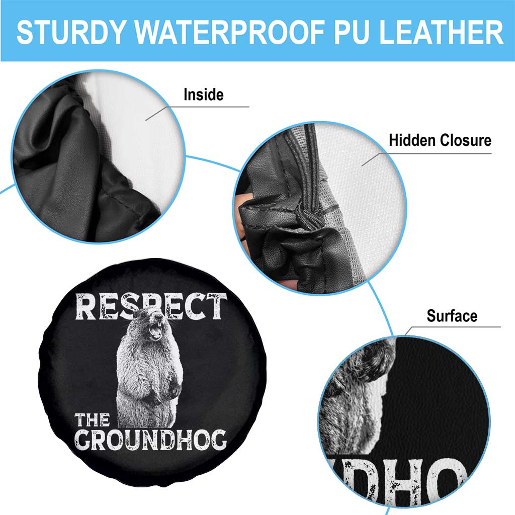 Funny Respect The Groundhog Spare Tire Cover Screaming Woodchuck Meme Groundhog Day TS11 Print Your Wear