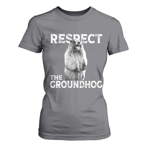 Funny Respect The Groundhog T Shirt For Women Screaming Woodchuck Meme Groundhog Day TS11 Charcoal Print Your Wear