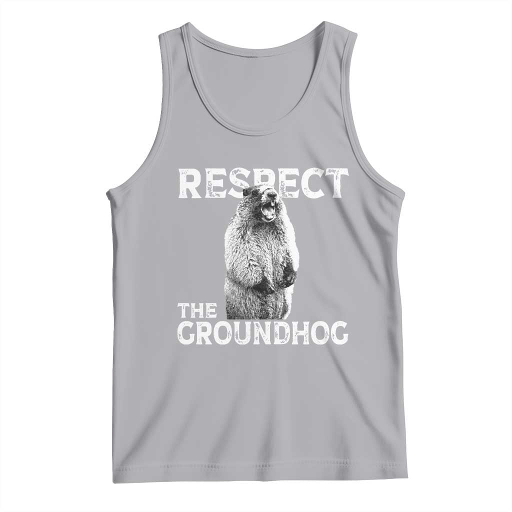 Funny Respect The Groundhog Tank Top Screaming Woodchuck Meme Groundhog Day TS11 Athletic Heather Print Your Wear