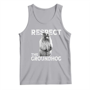 Funny Respect The Groundhog Tank Top Screaming Woodchuck Meme Groundhog Day TS11 Athletic Heather Print Your Wear