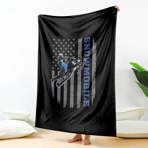 Snowmobile American Flag Snowcross Riding Winter Sport Throw Blanket TS11 Print Your Wear