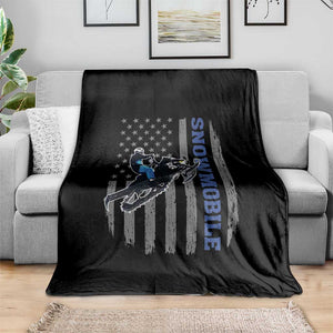 Snowmobile American Flag Snowcross Riding Winter Sport Throw Blanket TS11 Print Your Wear
