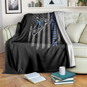 Snowmobile American Flag Snowcross Riding Winter Sport Throw Blanket TS11 Print Your Wear