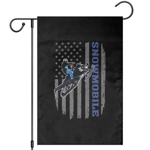 Snowmobile American Flag Snowcross Riding Winter Sport Garden Flag TS11 Black Print Your Wear