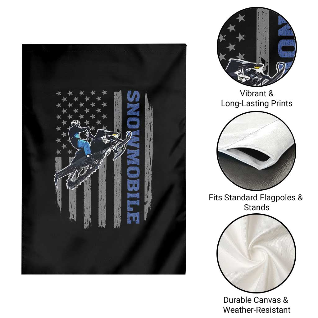 Snowmobile American Flag Snowcross Riding Winter Sport Garden Flag TS11 Print Your Wear