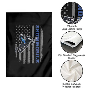 Snowmobile American Flag Snowcross Riding Winter Sport Garden Flag TS11 Print Your Wear