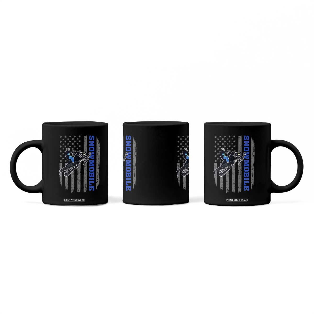 Snowmobile American Flag Snowcross Riding Winter Sport Coffee Mug TS11 Print Your Wear