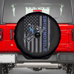Snowmobile American Flag Snowcross Riding Winter Sport Spare Tire Cover TS11 Black Print Your Wear