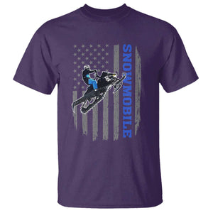 Snowmobile American Flag Snowcross Riding Winter Sport T Shirt TS11 Purple Print Your Wear