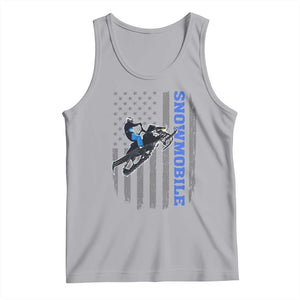Snowmobile American Flag Snowcross Riding Winter Sport Tank Top TS11 Athletic Heather Print Your Wear