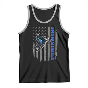 Snowmobile American Flag Snowcross Riding Winter Sport Tank Top TS11 Black Athletic Heather Print Your Wear