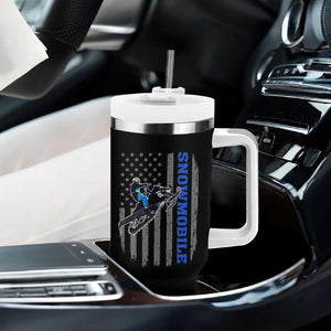 Snowmobile American Flag Snowcross Riding Winter Sport Tumbler With Handle TS11 Print Your Wear