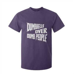 Funny Dumbbells Over Dumb People T Shirt For Kid Gym Workout Fitness Motivation TS11 Purple Print Your Wear