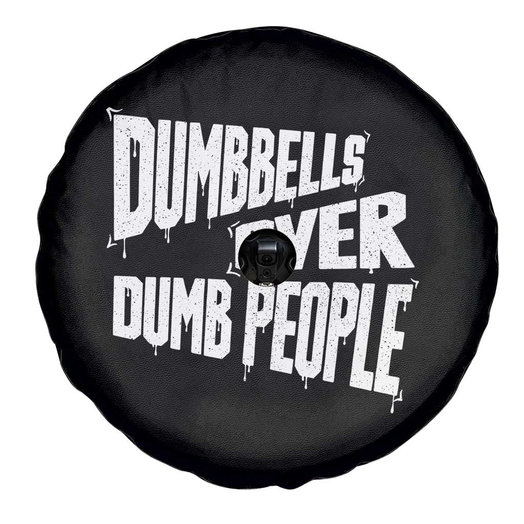 Funny Dumbbells Over Dumb People Spare Tire Cover Gym Workout Fitness Motivation TS11 Print Your Wear
