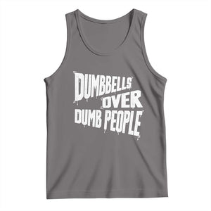 Funny Dumbbells Over Dumb People Tank Top Gym Workout Fitness Motivation TS11 Deep Heather Print Your Wear