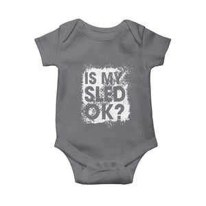 Funny Snowmobile Baby Onesie Is My Sled Ok Winter Sport Snowmobile Track TS11 Charcoal Print Your Wear